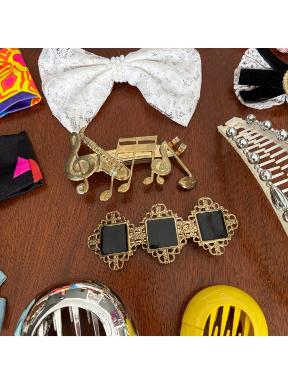 Vtg 1980s Hair Accessories Lot Madonna Banana Clips Bows Barrettes Headbands - Picture 9 of 16